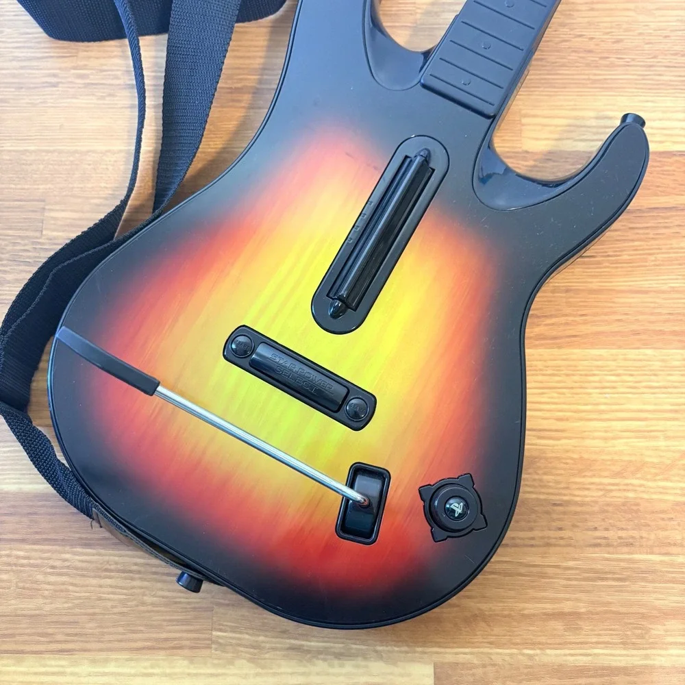 For Parts Untested Guitar Hero World Tour RedOctane PS3 Wireless Guitar Sunburst